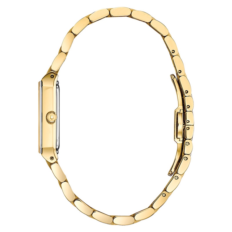Main Image 3 of Ladies' Bulova Futuro Diamond Accent Gold-Tone Watch with Rectangular Gold-Tone Dial (Model: 97P140)