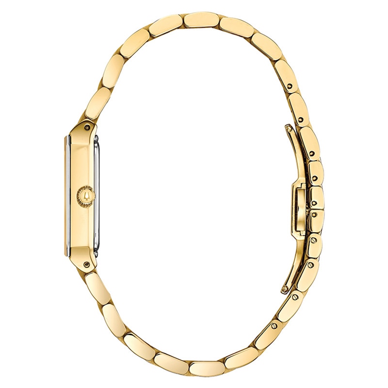 Ladies' Bulova Futuro Diamond Accent Gold-Tone Watch with Rectangular ...