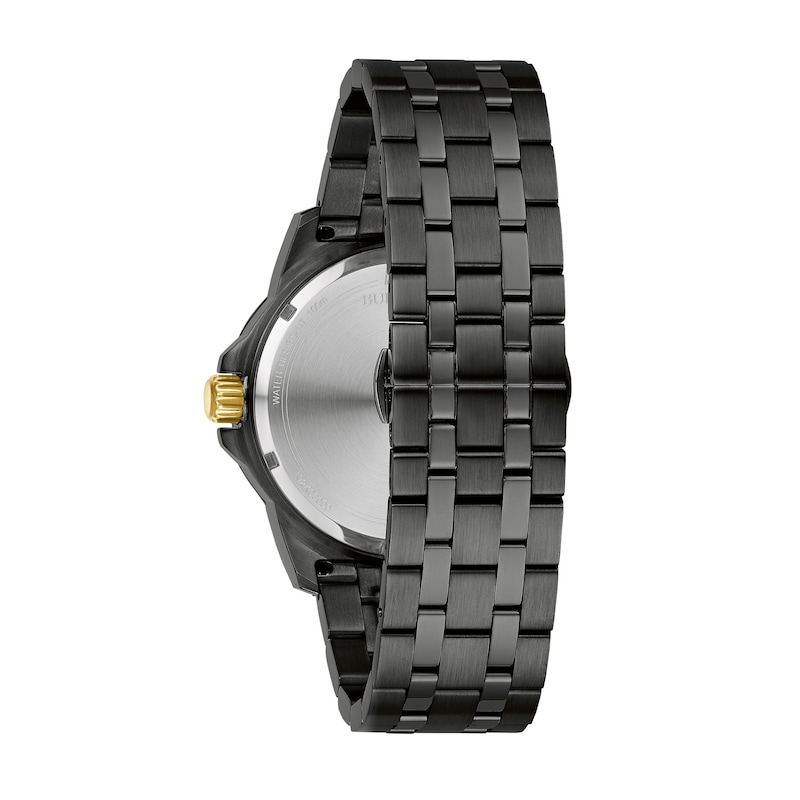 Main Image 3 of Men's Bulova Marine Star Diamond Accent Two-Tone IP Watch with Black Dial (Model: 98D176)