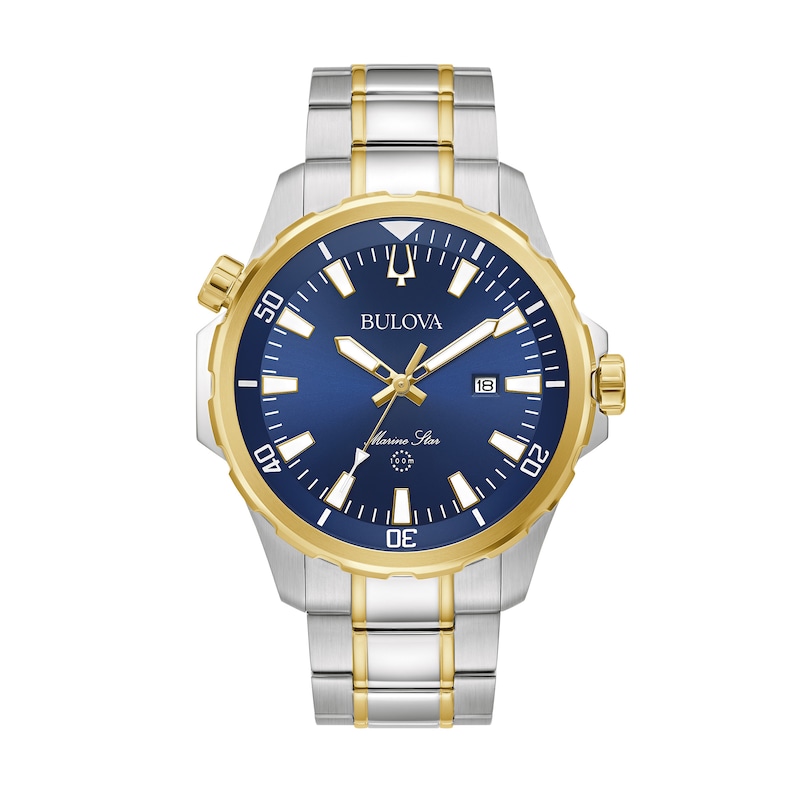 Men's Bulova Marine Star Two-Tone Watch with Blue Dial (Model: 98B384)|Peoples Jewellers