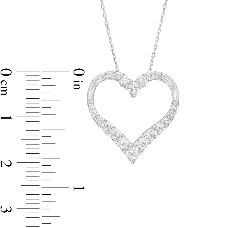 0.75 CT. T.W. Journey Diamond Heart Pendant in 10K White Gold