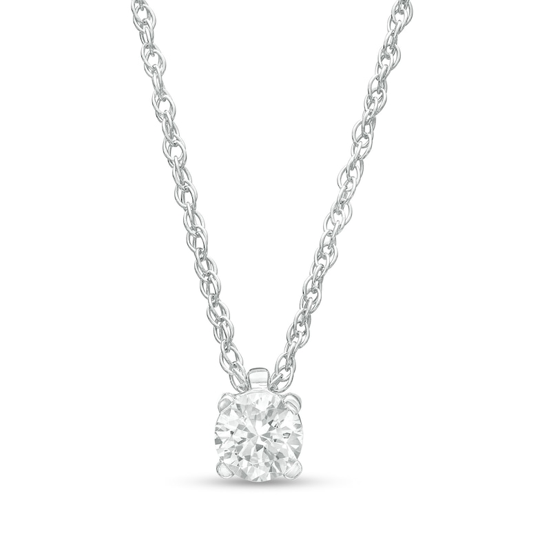 Main Image 1 of 0.15 CT. Diamond Solitaire Pendant in 10K White Gold (J/I3)