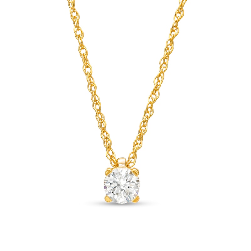 Main Image 1 of 0.15 CT. Diamond Solitaire Pendant in 10K Gold (J/I3)