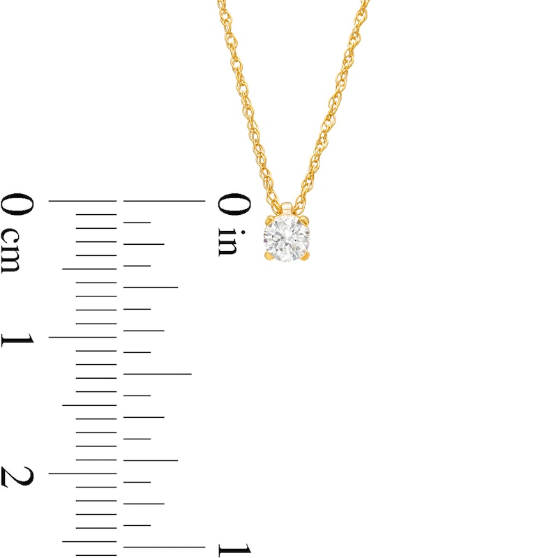 Main Image 3 of 0.15 CT. Diamond Solitaire Pendant in 10K Gold (J/I3)