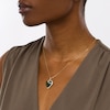Thumbnail Image 2 of 16.0mm Heart-Shaped Jade and 0.17 CT. T.W. Diamond Curl Overlay Pendant in 14K Gold