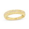 Thumbnail Image 0 of 0.13 CT. T.W. Diamond Ribbed Edge Band in 10K Gold