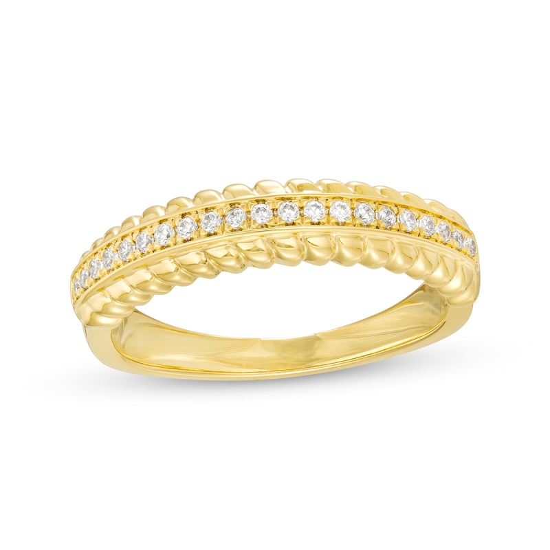 0.13 CT. T.W. Diamond Ribbed Edge Band in 10K Gold