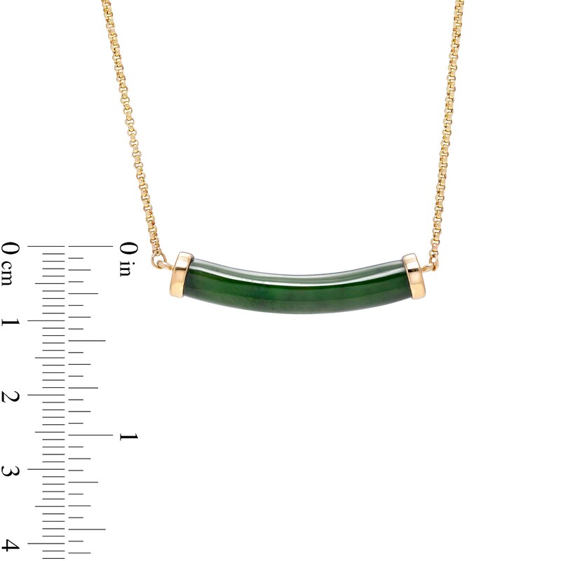 Jade Bar Necklace in 14K Gold