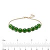 Thumbnail Image 4 of 8.0mm Jade Bead Adjustable Bracelet in 14K Gold - 9.0"