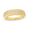 Thumbnail Image 0 of Men's 0.27 CT. T.W. Diamond Ribbed Edge Band in 10K Gold