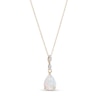 Thumbnail Image 1 of Pear-Shaped Lab-Created Opal and Diamond Accent Teardrop Pendant in 10K Gold