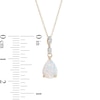Thumbnail Image 3 of Pear-Shaped Lab-Created Opal and Diamond Accent Teardrop Pendant in 10K Gold