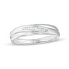 Thumbnail Image 0 of 0.05 CT. T.W. Diamond Slant Overlay Band in 10K White Gold