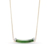 Jade and 0.08 CT. T.W. Diamond Cuff Bar Necklace in 14K Gold