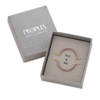 Amethyst Half Circle Necklace Set in 10K Gold