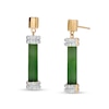 Thumbnail Image 1 of Jade and 0.29 CT. T.W. Diamond Cuff Bar Drop Earrings in 14K Gold