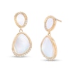 Thumbnail Image 0 of EFFY™ Collection Mother-of-Pearl and 0.13 CT. T.W. Diamond Abstract Double Drop Earrings in 14K Gold