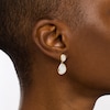 Thumbnail Image 1 of EFFY™ Collection Mother-of-Pearl and 0.13 CT. T.W. Diamond Abstract Double Drop Earrings in 14K Gold