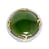 Thumbnail Image 0 of 20.0mm Jade and 0.36 CT. T.W. Diamond Frame Ring in 14K Gold