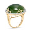 Thumbnail Image 2 of 20.0mm Jade and 0.36 CT. T.W. Diamond Frame Ring in 14K Gold