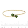 Thumbnail Image 2 of 8.0mm Jade and Diamond Accent Collar Bypass Bangle in 14K Gold