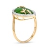 Thumbnail Image 2 of Marquise Jade and 0.22 CT. T.W. Diamond Frame Ring in 14K Gold