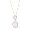 Thumbnail Image 1 of EFFY™ Collection Mother-of-Pearl and 0.08 CT. T.W. Diamond Abstract Double Drop Pendant in 14K Gold