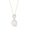 Thumbnail Image 0 of EFFY™ Collection Mother-of-Pearl and 0.08 CT. T.W. Diamond Abstract Double Drop Pendant in 14K Gold