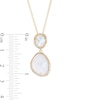 Thumbnail Image 1 of EFFY™ Collection Mother-of-Pearl and 0.08 CT. T.W. Diamond Abstract Double Drop Pendant in 14K Gold