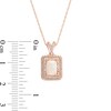 Emerald-Cut Opal and 0.18 CT. T.W. Diamond Double Frame Split Bail Pendant in 10K Rose Gold