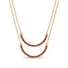 Garnet Half Circle Necklace Set in 10K Gold