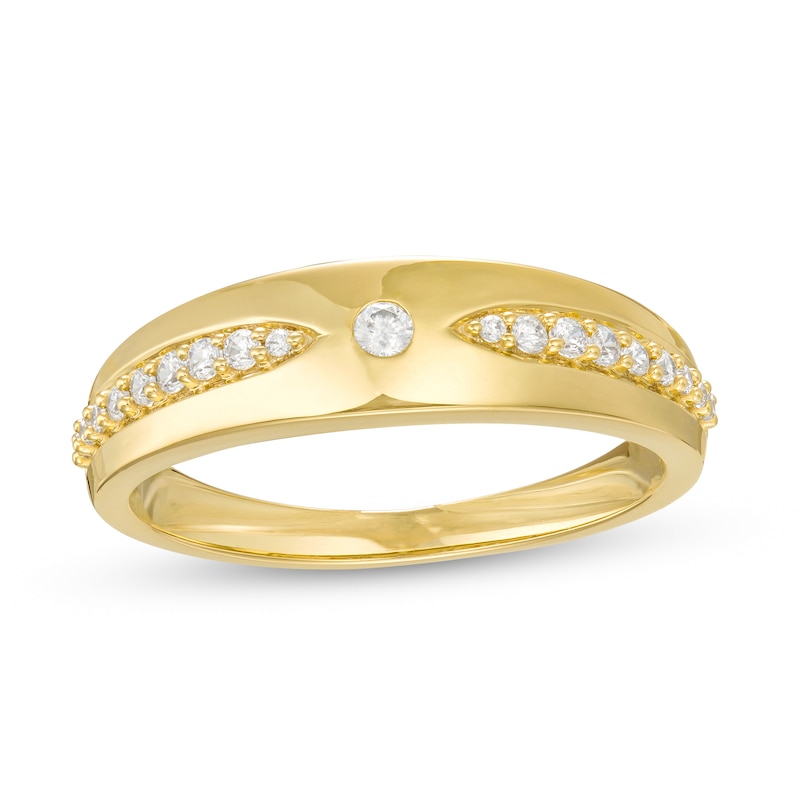 Men's 0.25 CT. T.W. Diamond Point Band in 10K Gold|Peoples Jewellers