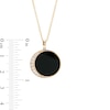 Thumbnail Image 2 of EFFY™ Collection 16.0mm Onyx and 0.11 CT. T.W. Diamond Crescent Moon Drop Pendant in 14K Gold