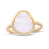 Thumbnail Image 0 of EFFY™ Collection Mother-of-Pearl and 0.05 CT. T.W. Diamond Abstract Ring in 14K Gold