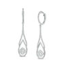 0.75 CT. T.W. Cushion Multi-Diamond Double Teardrop Earrings in 10K White Gold