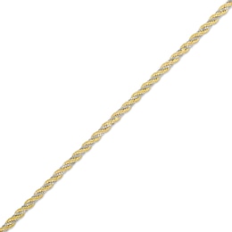 2.48mm Hollow Cashmere Rope Chain Bracelet in 10K Two-Tone Gold - 7.25&quot;