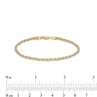 2.48mm Cashmere Rope Chain Bracelet in Hollow 10K Two-Tone Gold - 7.25"