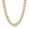 Thumbnail Image 1 of Men's 10.5mm Curb Chain Necklace in Stainless Steel and Yellow Ion-Plate – 24"