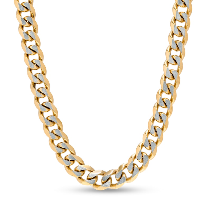 Men's Stainless Steel Gold-Tone 24 Flat Curb Chain Necklace - Mens Necklace  