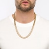 Thumbnail Image 2 of Men's 10.5mm Curb Chain Necklace in Stainless Steel and Yellow Ion-Plate – 24"
