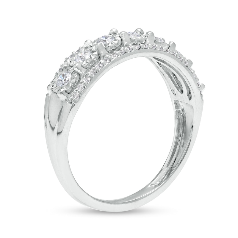 0.50 CT. T.W. Diamond Triple-Row Anniversary Band in 10K White Gold