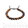 Thumbnail Image 3 of 8.0mm Brown Quartz Bead Tribal Pattern Bolo Bracelet in Stainless Steel and Black Ion-Plate – 10.5"