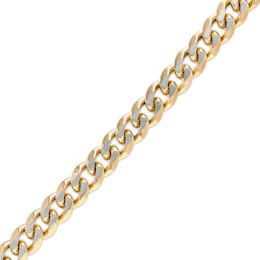 Men's 10.5mm Curb Chain Bracelet in Stainless Steel and Yellow Ion-Plate – 9&quot;