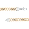 Thumbnail Image 2 of Men's 10.5mm Curb Chain Bracelet in Stainless Steel and Yellow Ion-Plate – 9"