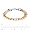 Thumbnail Image 4 of Men's 10.5mm Curb Chain Bracelet in Stainless Steel and Yellow Ion-Plate – 9"