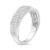 Men's 0.50 CT. T.W. Diamond Double Row Band in 10K White Gold