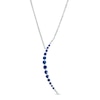 Thumbnail Image 0 of Blue Sapphire and Diamond Accent Graduated Curved Bar Necklace in 10K White Gold