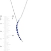 Thumbnail Image 2 of Blue Sapphire and Diamond Accent Graduated Curved Bar Necklace in 10K White Gold