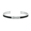 Thumbnail Image 0 of Men's 0.15 CT. T.W. Diamond Black Enamel Cuff in Sterling Silver – 7.75"