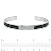 Thumbnail Image 2 of Men's 0.15 CT. T.W. Diamond Black Enamel Cuff in Sterling Silver – 7.75"